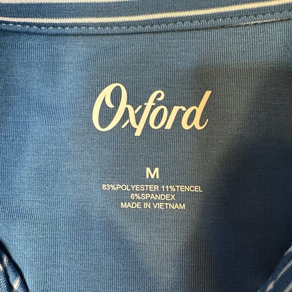 NWT Oxford Brand Men's Size M Polo Shirt Blue Make Today Lucky - Picture 6 of 7